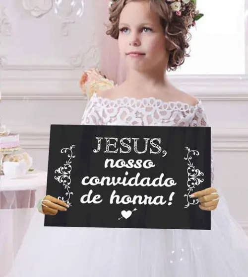 Plaquinhas para Casamento -jesus Nosso Convidado