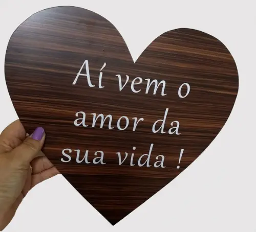 Plaquinhas para Casamento- Aí Vem o Amor da Sua Vida