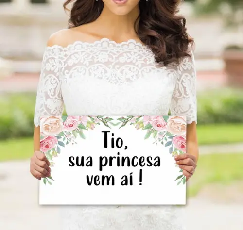 Plaquinhas para Casamento- Sua Princesa Vem Aí