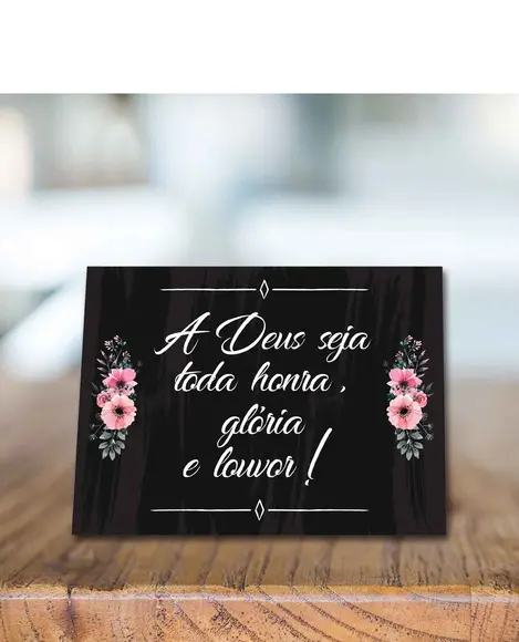 Plaquinhas para Casamento-a Deus Seja Toda Honra