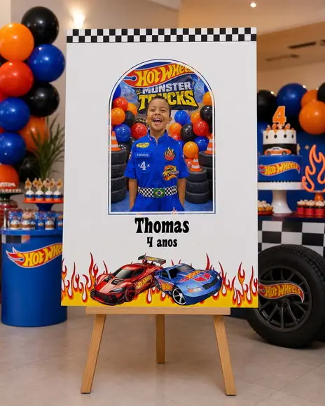 Quadro Assinatura Infantil - Hot Wheels