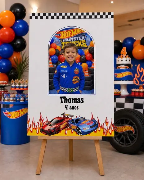 Quadro Assinatura Infantil - Hot Wheels