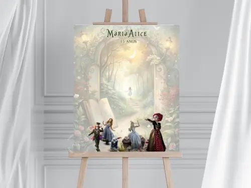 Quadro Assinaturas - Tema Alice no País das Maravilhas
