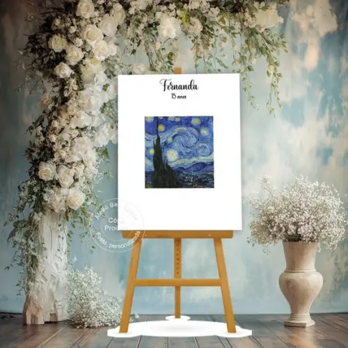 Quadro Assinaturas 15 Anos - Festa Noite Estrelada