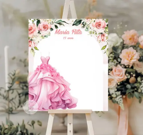 Quadro de Assinatura -rosas