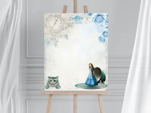 Quadro de Assinatura- Alice no Pais das Maravilhas