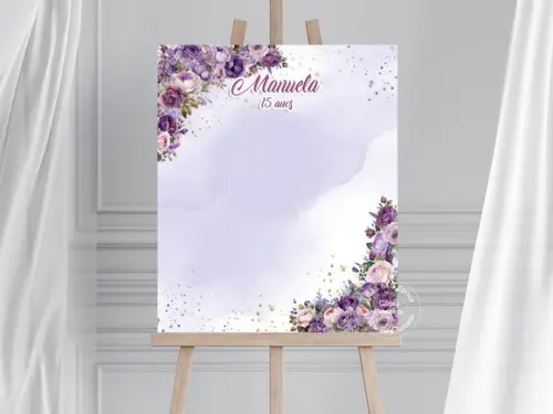 Quadro de Assinaturas - Flores Lilás