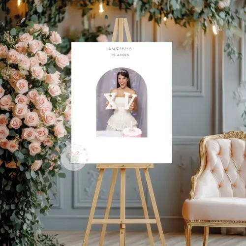 Quadro de Assinaturas 15 Anos Luxo com Foto