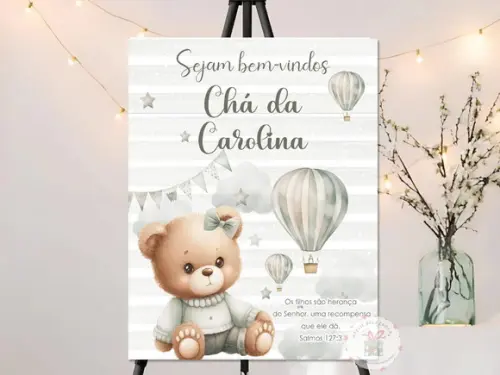 Quadro para Chá de Bebê - Ursinho