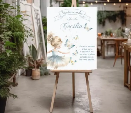 Quadro para Chá de Bebê -bailarina