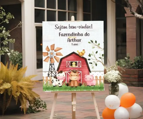 Quadro para Recepção - Festa Fazendinha