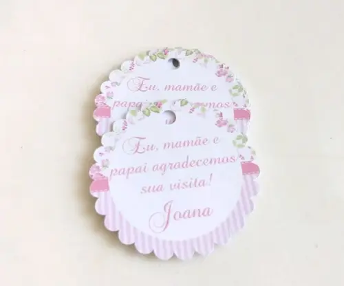 Tag para Lembrancinhas -30 Unidades- Flores