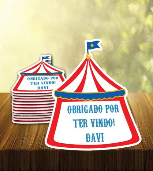 Tag de Agradecimento - Festa Circo - 30 Unidades