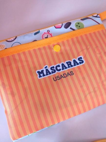 KIT PORTA MASCARA + MASCARAS PERSONALIZADAS