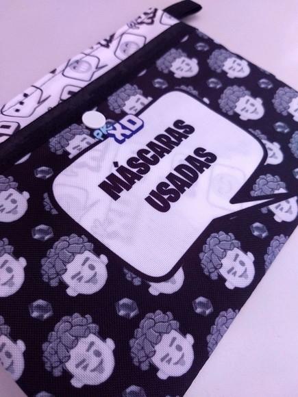 KIT PORTA MASCARAS E MASCARAS PERSONALIZADO