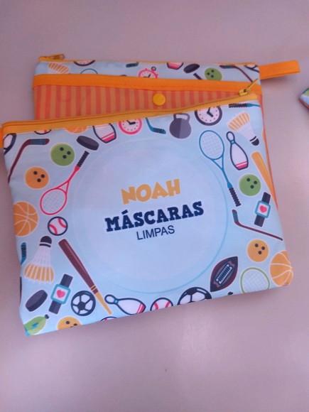 KIT PORTA MASCARA + MASCARAS PERSONALIZADAS