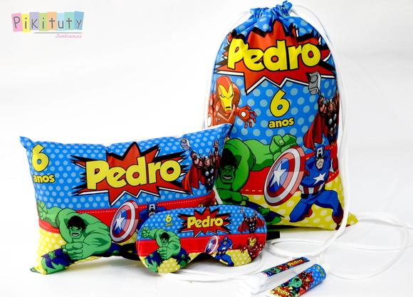 10 Kits Festa do Pijama + Kit Higiene Vingadores