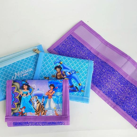 20 Carteiras Infantil - Jasmine e Aladinn