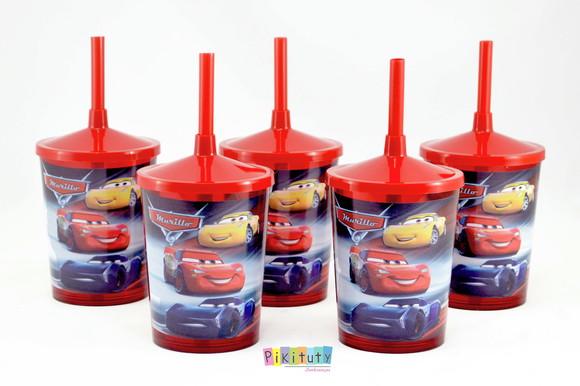 20 Copos c/ Canudo - Carros Disney