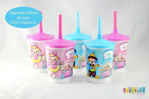 20 Copos c/ Canudo - Circo Candy