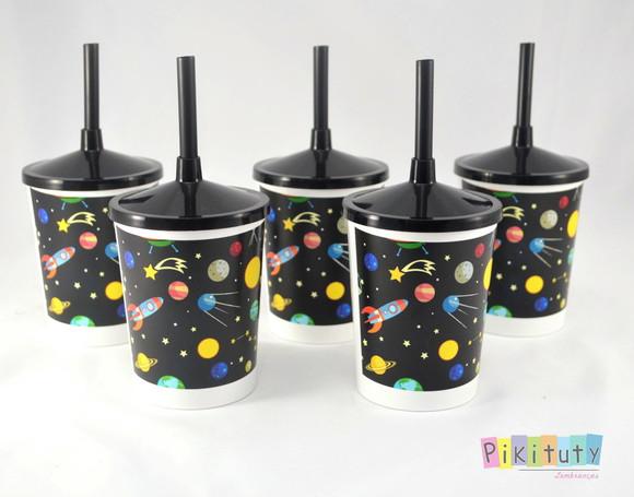 20 Copos c/ Canudo - Galaxia