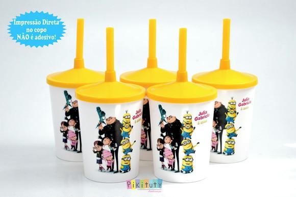20 Copos c/ Canudo - Minions