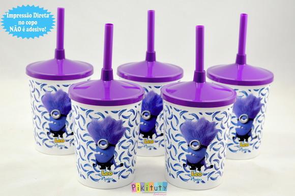 20 Copos c/ Canudo - Minions