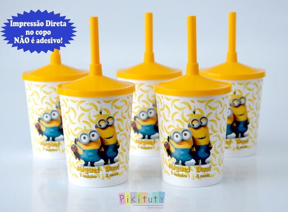 20 Copos c/ Canudo - Minions