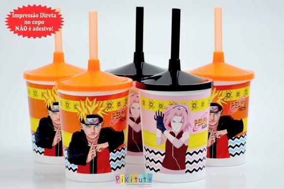 20 Copos c/ Canudo - Naruto