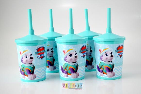 20 Copos c/ Canudo - Patrulha Canina Everest