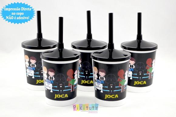 20 Copos c/ Canudo - Star Wars