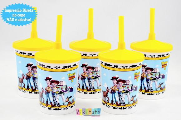 20 Copos c/ Canudo - Toy Story