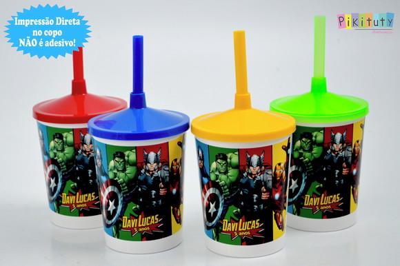 20 Copos c/ Canudo - Vingadores