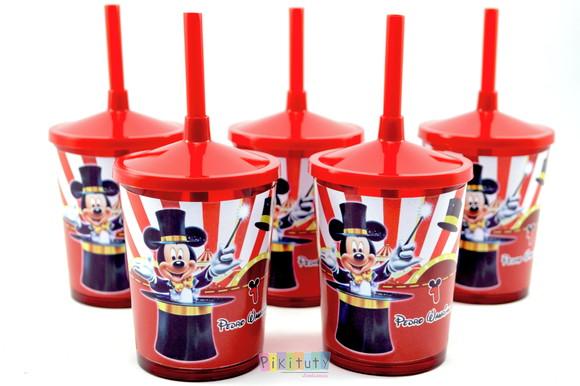 20 Copos c/ Canudo Mickey Mágico
