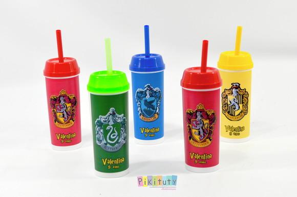 20 Copos Long Drink c/ Canudo Harry Potter