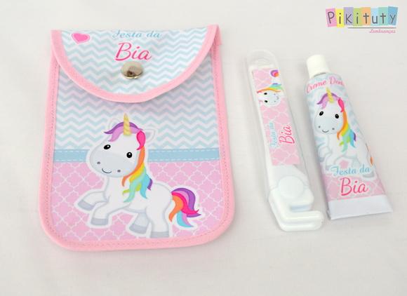 20 Kits Dental c/ Porta Escova - Unicórnio