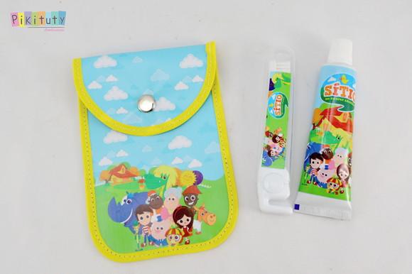20 Kits Dental c/ Porta Escova Sitio do Pica Pau Amarelo