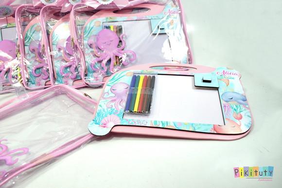 20 Kits Luxo Lousa Mágica - Fundo do Mar Rosa