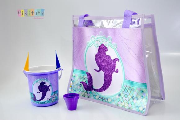 20 Kits Praia - Bolsa de Praia + Balde de Praia Sereia