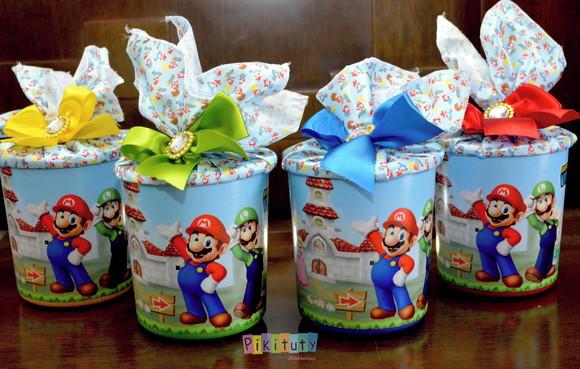 20 Latas Centro de Mesa Super Mario