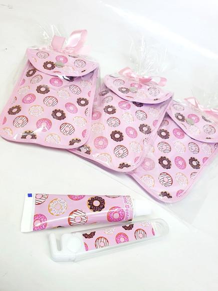 20 Unidades - Kit Dental c/ Porta Escova - Donuts