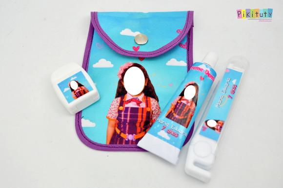 20 Unidades - Kit Dental c/ Porta Escova Carinha de Anjo