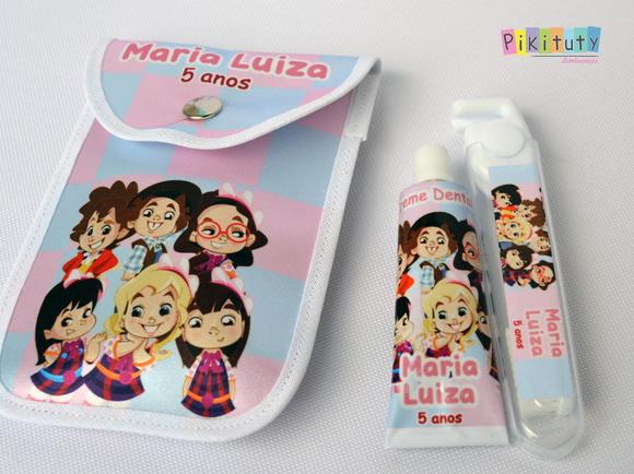 20 Unidades - Kit Dental c/ Porta Escova Carinha de Anjo