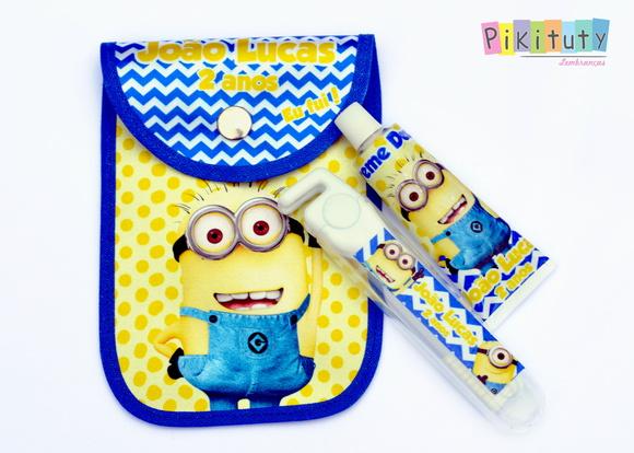 20 Unidades - Kit Dental c/ Porta Escova Minions