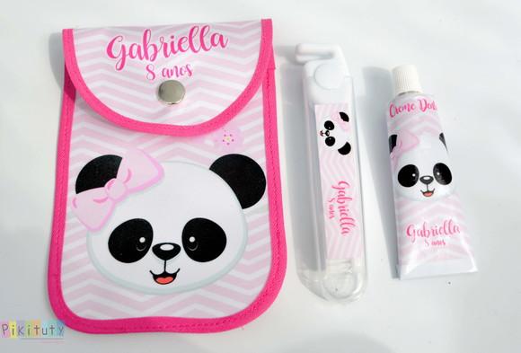 20 Unidades - Kit Dental c/ Porta Escova Panda