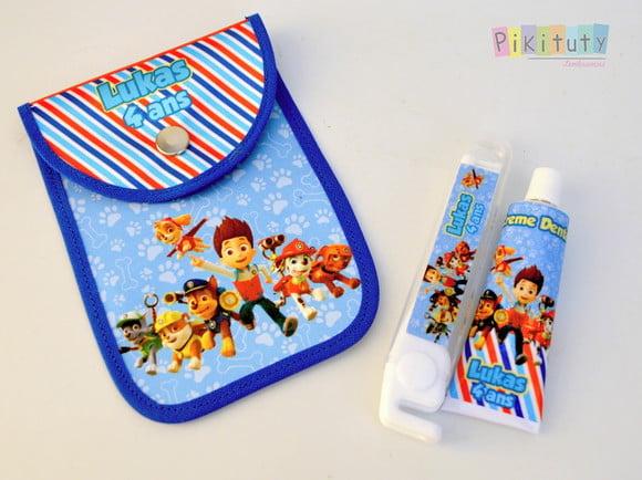 20 Unidades - Kit Dental c/ Porta Escova Patrulha Canina