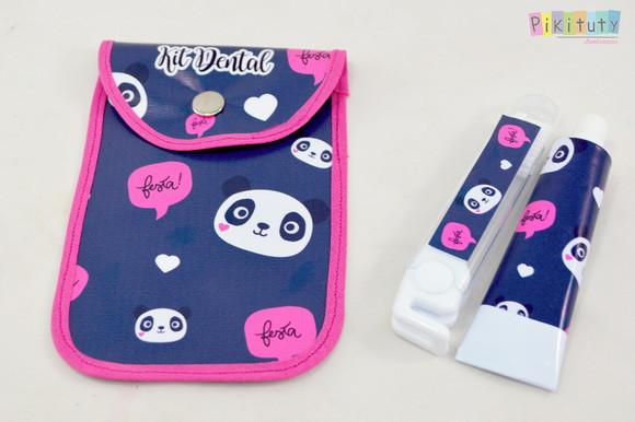 20 Unidades - Kit Dental c/ Porta Escova Panda