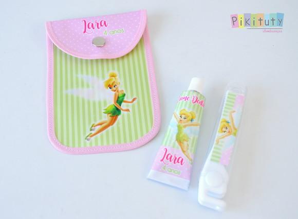 20 Unidades - Kit Dental c/ Porta Escova Tinker Bell Sininho