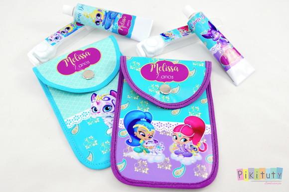 20 Unidades - Kit Dental c/ Porta Escova Shimmer e Shine