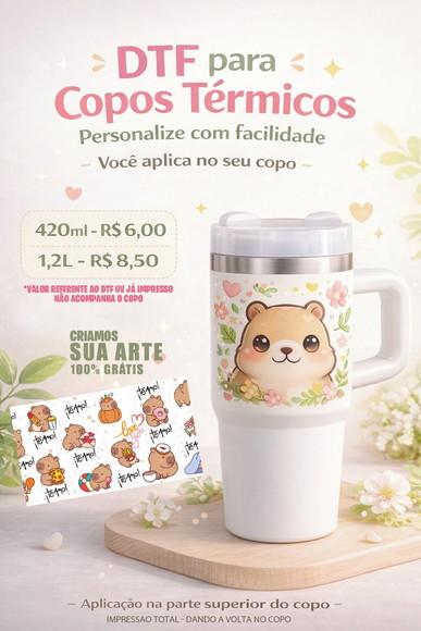 22 Kits Dtf para Personalização de Copos Térmico de 420ml